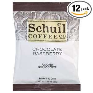Schuil Coffee Chocolate Raspberry Cafe Packet, 1.25 Ounce (Pack of 12)