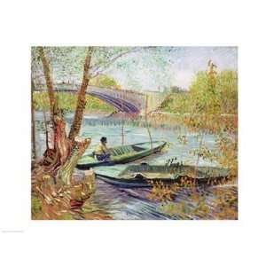 Fishing in the Spring. Pont de Clichy, 1887 Beautiful MUSEUM WRAP 