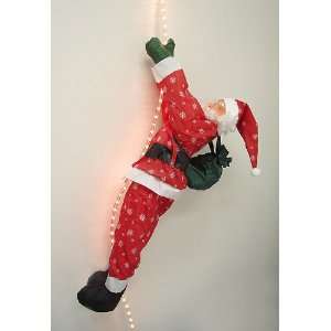  36 Lighted Outdoor Climbing Santa With Rope Lights 