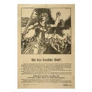  Franz Stassen   WWI   An Das Deutsche Volk Poster (18.00 x 