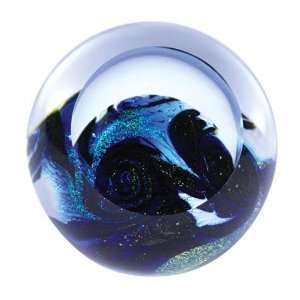  Glass Eye Studio Blue Planet Blown Glass Paperweight