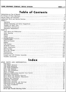 1952 1958 Clark Yardlift 60 Forklift Repair Manual  