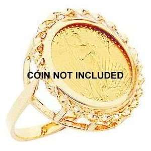  14K Gold 1/10oz American Eagle Coin Ring Sz 7: Jewelry