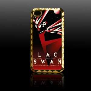 Black Swan Printing Golden Case Cover for Iphone 4 4s Iphone4 Fits At 