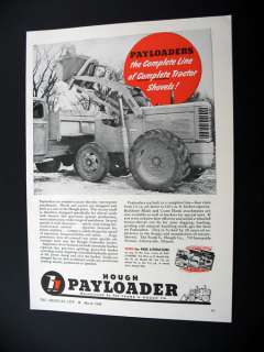 Hough Payloader Tractor Shovel shovels 1949 print Ad  