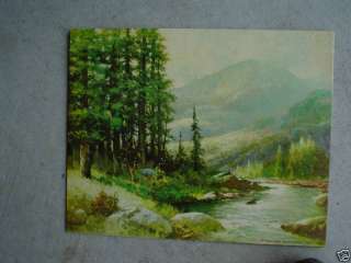 Vintage Robert Wood Print Mountain Stream LOOK  