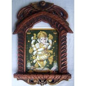 Lord Of Ridhi Sidhi Ganesha in dancing position Poster painting in 