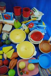 Large Mixed Lot 200 Piece Kids Fake Food Kitchen Fisher Price & Others 