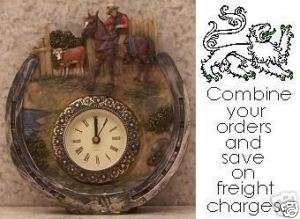 Clock Cowboy and Horseshoe table shelf mantel desk NIB  