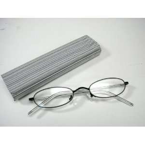   Black Reading Glasses With Grey Case +2.75