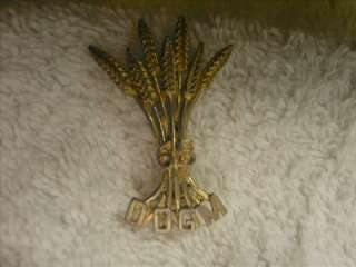 1965 DDGM Eastern Star Masonic Wheat Corn Brooch Pin  