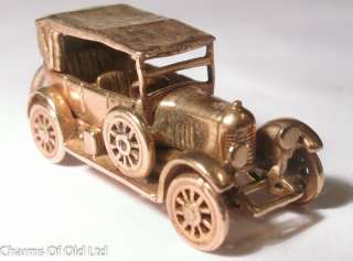   VINTAGE 9ct GOLD 1923 MORRIS COWLEY CAR CHARM 10.9g moving  