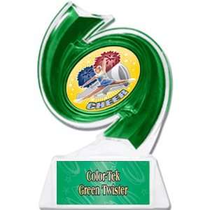 Cheerleading Hurricane Ice 6 Trophy GREEN TROPHY/GREEN TWISTER PLATE 