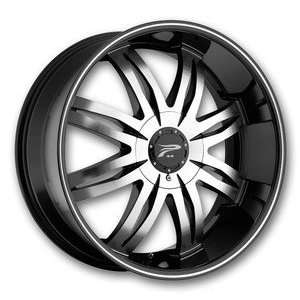  Platinum Wheels Diamonte 22 Black Low Offset Wheels Only 