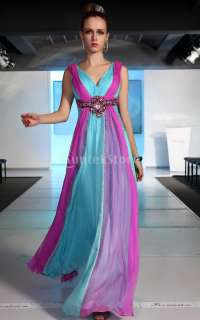 211 Size Unique Style V neck Cocktail Prom Party Formal Long Dress 