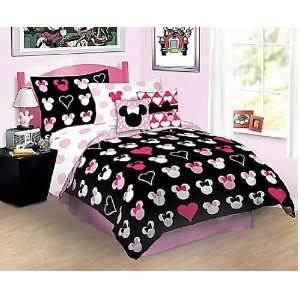  Disney Minnie Mouse Love Full Bed in Bag Bedding Set: Home 