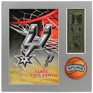   : San Antonio Spurs Team Desk Clock & Thermometer: Sports & Outdoors