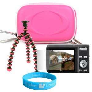 com Hard Hot Pink Camera Zip Case for Nikon Coolpix L6, L12, L14, L15 