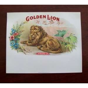  Golden Lion Cigar Box Label $200.00