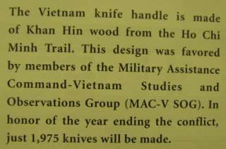 Browning Living History Knife Vietnam Commemorative NEW  
