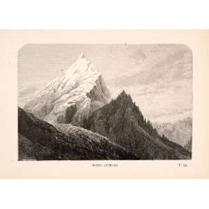  1905 Wood Engraving Monte Antelao Italy Dolomite Mountain Cortina 