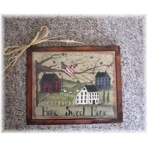   Sweet Home Saltbox House Primitive Country Wooden Wall Art Sign: Home