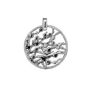  Sterling Silver cut out Tree Branch Flower Life Medallion 