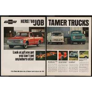  1968 Chevy Job Tamer Trucks 2 Page Print Ad (8324)