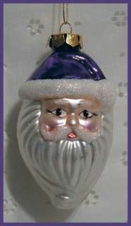 SANTA CLAUS GLASS ORNAMENT HAND PAINTED 4 NEW  