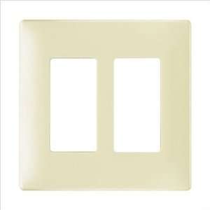 4.91 Two Gang Decorator Screwless Wall Plate in Ivory 
