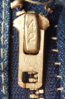 Vtg 70s LEE RIDERS Denim BOOT CUT Jeans 34 x 31 DARK Talon 42  