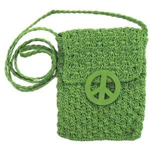    GREEN PEACE SIGN CROCHETED HIPSTER / CROSSBODY 