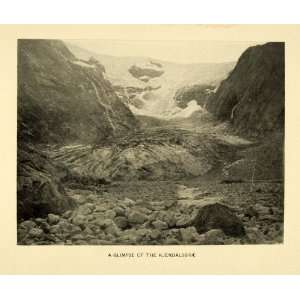  1904 Print Kjendalsbreen Glacier Norway Cryosphere Debris 