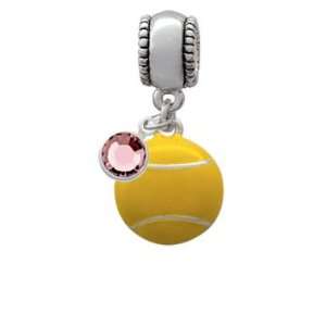   Ball European Charm Bead Hanger with Light Rose Swarovski Crysta