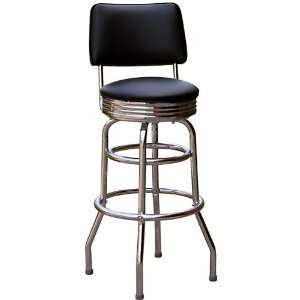   Style Bar Stool with Seatback   Chrome Frame: Green: Home & Kitchen