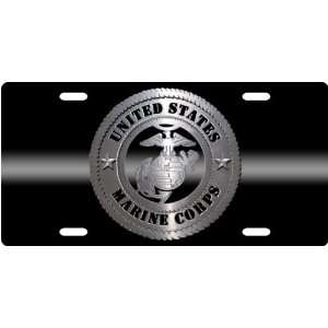 US Marine Corps   Chrome Custom License Plate Novelty Tag from Redeye 