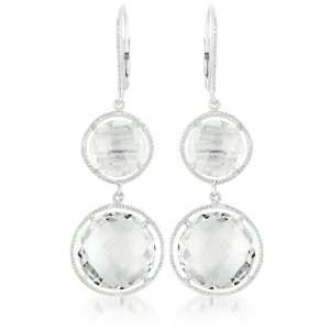 Rock Candy A Radiant, Faceted Clear White Topaz Stone, Rhodium Plated 