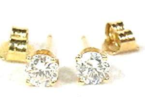 30 cts Diamond stud earrings 14K yellow gold post  