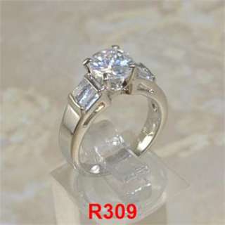   Elegant Classic Platinum PLD Cubic Zirconia CZ Wedding Engagement Ring