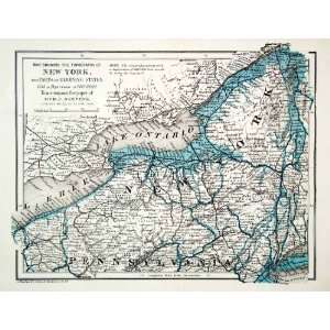   Map New York Pennsylvania Buffalo   Orig. Photolithograph Home
