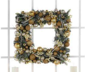 Silver and Gold Square Christmas Wreath   