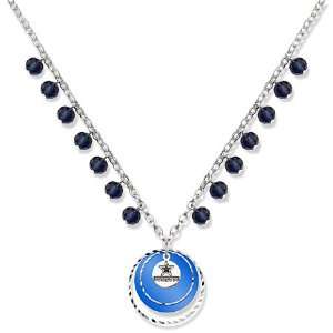  Dallas Cowboys Game Day Necklace W/ Blue Glass Bead 