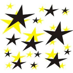  set of 202 Yellow and Black stars Vinyl wall lettering 