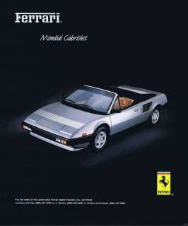 1984 Ferrari Mondial Cabriolet Car Print Ad  
