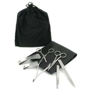  Manicure Set: Nail File + Nose Hair Sissors + Cuticle 