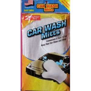  2 Pre Soaped Soft Car Wash Mitts (Dual Sides) Automotive