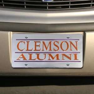  NCAA Clemson Tigers Silver Mirrored Alumni License Plate 