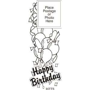    Birthday Party Postage Frame Rubber Stamp: Arts, Crafts & Sewing