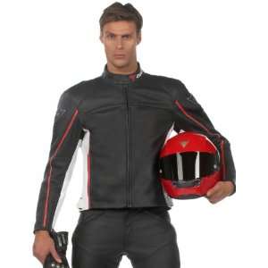  DAINESE SF/SAN FRAN BLACK/RED LEATHER JACKET! 56 