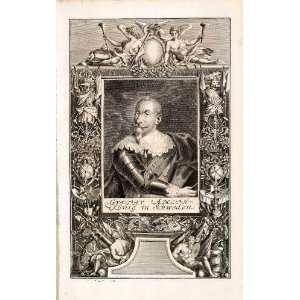  1721 Copper Engraving Portrait King Gustavus Adolphus 